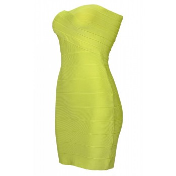 Lime green strapless bandage dress